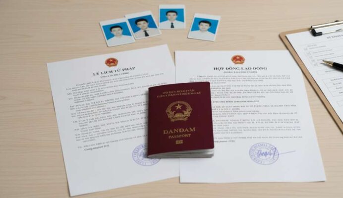 Dịch Vụ Visa Lao Động Đài Loan Hà Nội 2026 - Trọn Gói Hồ Sơ, Tư Vấn Miễn Phí 6 Bộ hồ sơ xin visa lao động Đài Loan, bao gồm hộ chiếu, lý lịch tư pháp và hợp đồng lao động.