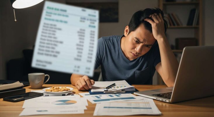 Một freelancer tại TPHCM đang căng thẳng vì hồ sơ xin visa Mỹ phức tạp, khó chứng minh công việc.