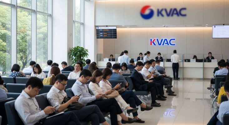 Dịch Vụ Visa Du Lịch Tự Túc Hàn Quốc Tại Hà Nội – Thủ Tục Đơn Giản, Tỷ Lệ Đậu Cao 6 Khung cảnh bên trong Trung tâm tiếp nhận thị thực Hàn Quốc (KVAC) tại Hà Nội, 302 Cầu Giấy.