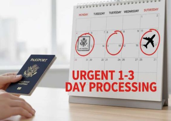Lịch bàn hiển thị quy trình xin visa Trung Quốc khẩn chỉ trong 1-3 ngày làm việc.