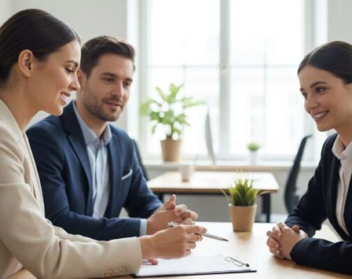 Chuyên viên tư vấn visa Quang Hồng Đài Loan đang tận tình hướng dẫn khách hàng tại Hà Nội chuẩn bị hồ sơ.