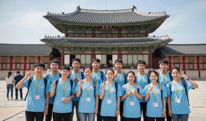 Đoàn học sinh, sinh viên Việt Nam đi giao lưu văn hóa, trại hè tại Hàn Quốc.