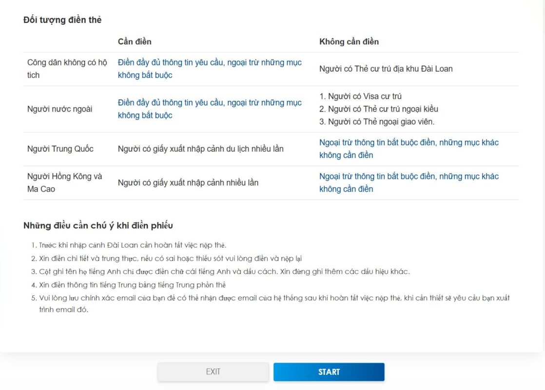 08 bước điền Tờ khai nhập cảnh Đài Loan Online 2026 (Chi tiết A-Z) 15 Danh sách đối tượng và những điều cần chú ý khi điền tờ khai nhập cảnh Đài Loan online trên cổng thông tin NIA.