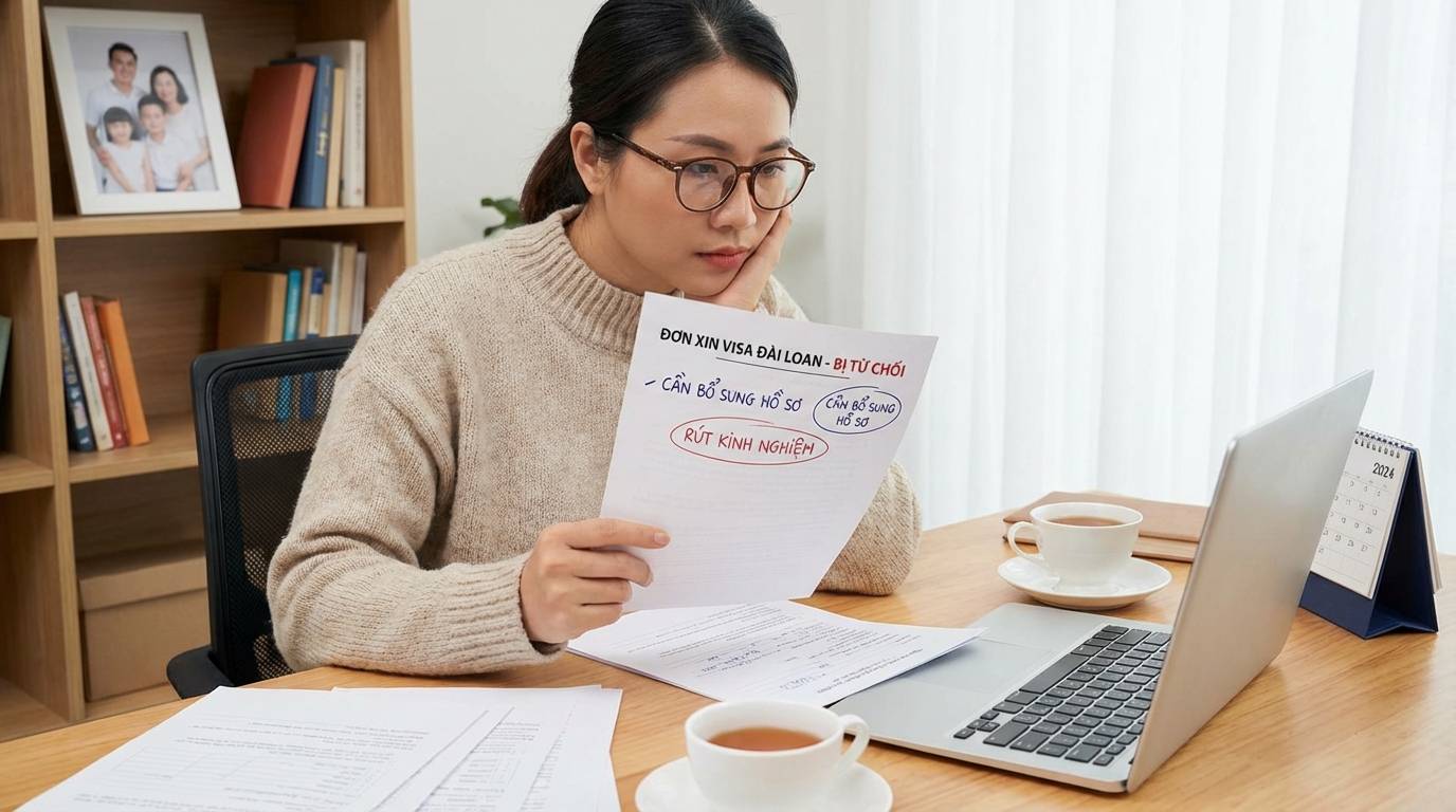 Rớt visa Đài Loan bao lâu xin lại được? (Cập nhật 2026) 10 Hướng dẫn bổ sung giấy tờ và rút kinh nghiệm ngay khi bị rớt visa Đài Loan.