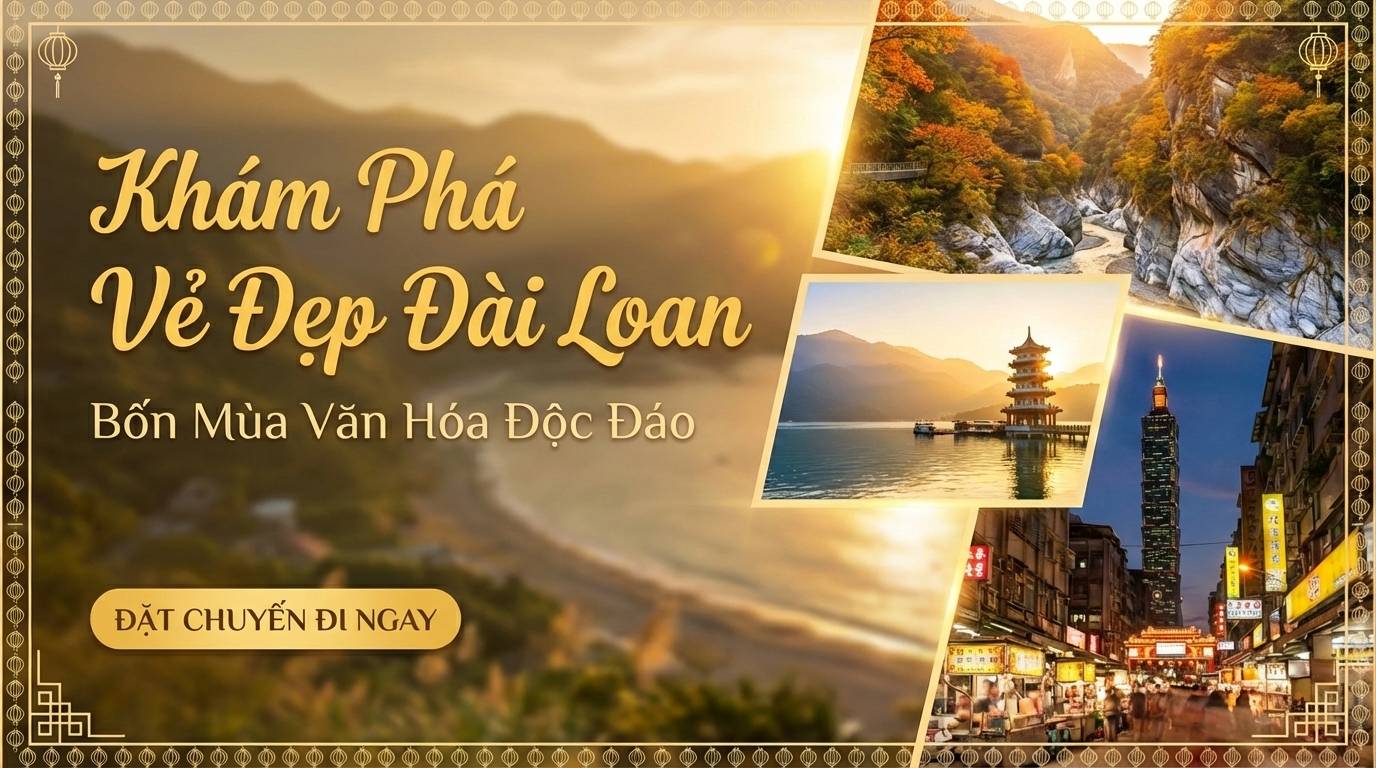 Cẩm nang du lịch Đài Loan tự túc 2026 10 Khám phá vẻ đẹp du lịch Đài Loan bốn mùa văn hóa độc đáo.