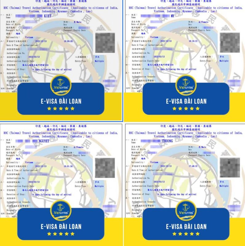 Top 10 công ty chuyên Visa Đài Loan uy tín Tại TPHCM 36 Tổng hợp kết quả đậu E-visa Đài Loan của khách hàng tại Việt Uy Tín.
