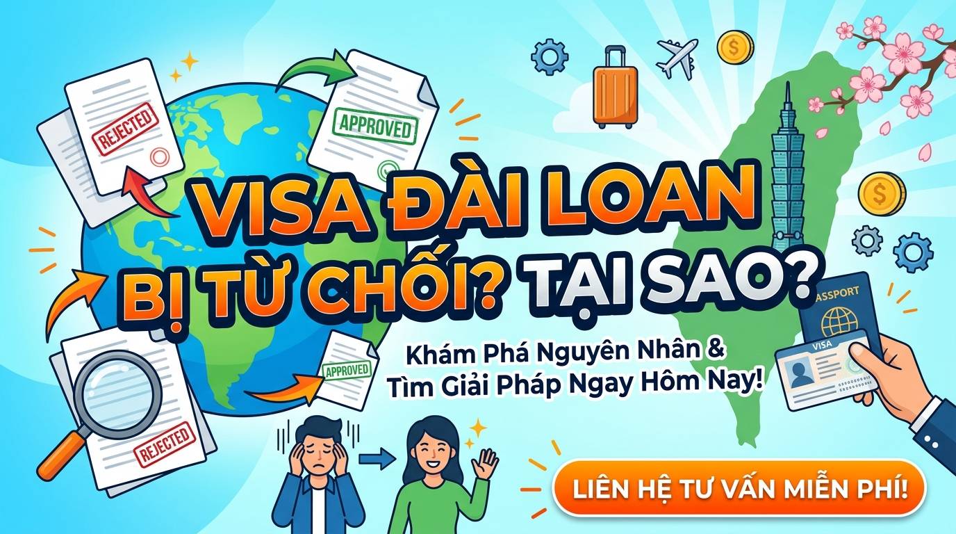 Tại sao xin Visa Đài Loan bị từ chối 2026? 4 Giải pháp khắc phục hiệu quả khi visa Đài Loan bị từ chối